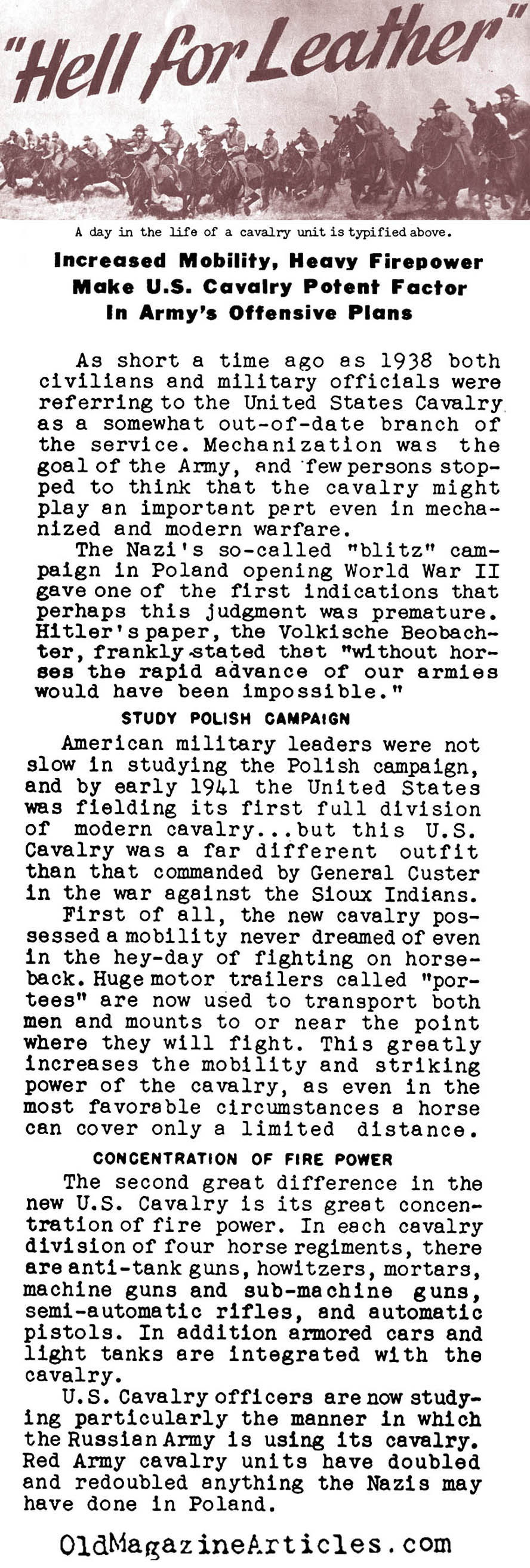 Optimistic Plans Regarding the Use of Cavalry (Collier's 1941 & The Alertmen, 1943)